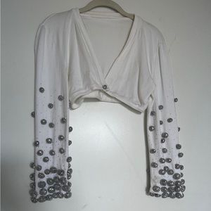 Valentino White Cropped Cardigan
